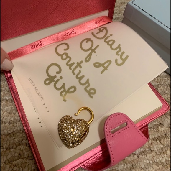 Juicy Couture Handbags - New VINTAGE Y2K JUICY COUTURE PINK LEATHER JOURNAL NOTEBOOK DIARY SWAROVSKI LOCK